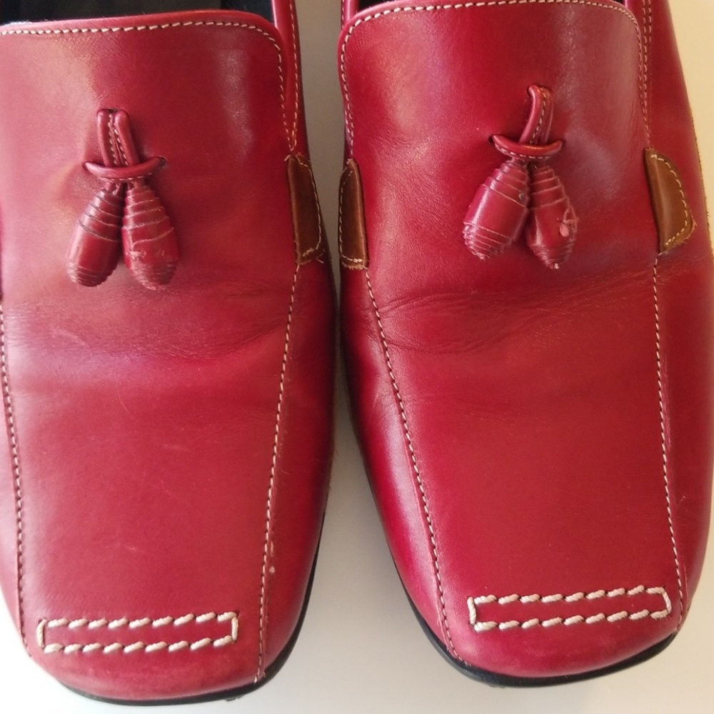 Sesto meucci  loafers sz 7M. Apple Red and brown - Picture 3 of 8